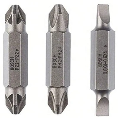 Abbildung von Bosch Professional 3tlg. Doppelklingen Set für Phillips Kreuzschlitz , Pozidriv und Längsschlitz Schrauben (PH2, PZ2, S0,6 x 4,0) 2607001744