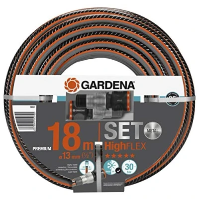 Abbildung von Gardena Comfort HighFLEX Schlauch 18 m, 13 mm (1/2 Zoll): Gartenschlauch mit Power Grip Profil, 25 bar Berstdruck, PVC, formstabil, UV beständig (18062 20)