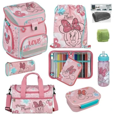 Abbildung von Scooli Schulranzen EasyFit (Set, 9 tlg., inkl. Federmappe und Sporttasche), Disney Minnie Maus / Mouse Rosa