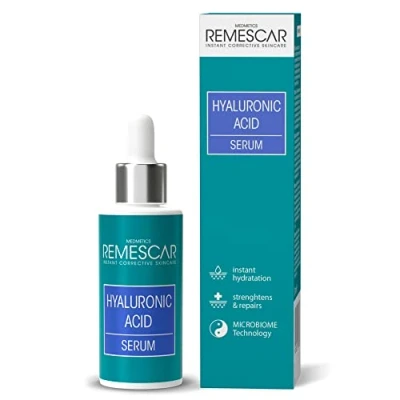 Abbildung von Remescar Hyaluron Serum 30ml Hyaluronsäure Gesicht Hyaluronic Acid Gesichtspflege Männer und Frauen Anti Aging Gesichtsserum Sofortige Flüssigkeitszufuhr