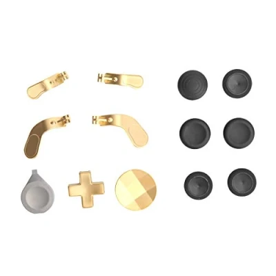 Abbildung von fasient1 Game Controller Thumbsticks Kit für One Elite Series 2, Ersatzmetall Gamepad Swap Joysticks 4 Paddles 2 D Pads(Golden)
