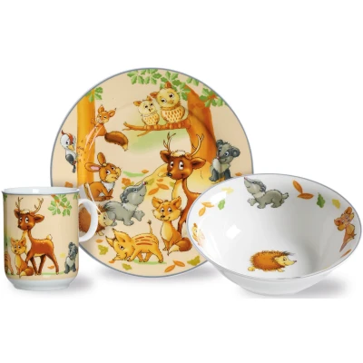 Abbildung von Ritzenhoff &amp; Breker Kindergeschirr Set &quot;Waldtiere&quot;, (Set, 3 tlg.), in dekorativer Geschenkverpackung