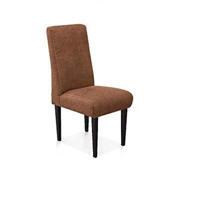 Abbildung von CAVADORE Esszimmerstuhl Malm / Polsterstuhl für Küche oder Esszimmer in Lederoptik Mit Kontrastnaht Passend zur Küchengarnitur 48 x 103 62 Mikrofaser: cognac