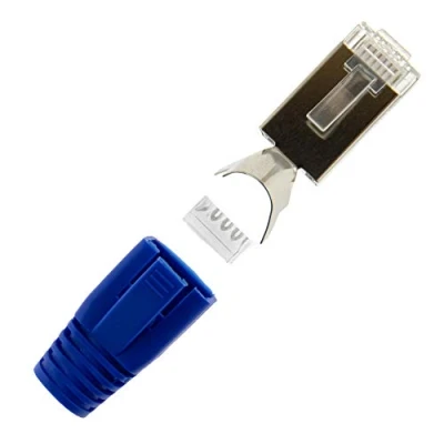 Abbildung von SeKi 10x Netzwerkstecker Blau CAT 7 6A 5 RJ45 LAN Netzwerk Crimp Stecker Knickschutz