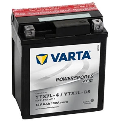 Abbildung von 58009 Varta 506014005A514 Powersports AGM Motorradbatterie, 12 V, 6Ah, YTX7L BS