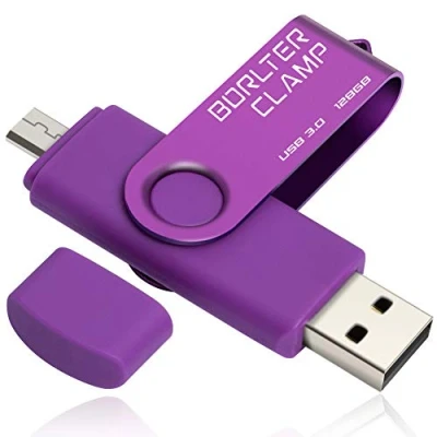 Abbildung von 128GB OTG USB Stick Speicherstick Dual 3.0 Flash Laufwerk mit Micro Anschluss für Android Smartphone Tablets &amp; Computer (Lila)