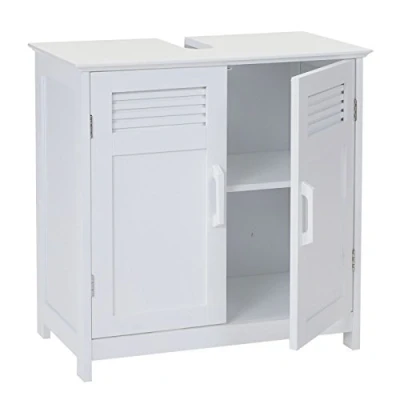 Abbildung von Mendler Waschbeckenunterschrank HWC A85, Badschrank 60x60x30cm weiß