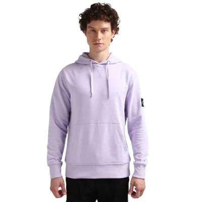 Abbildung von Calvin Klein Jeans Herren Hoodie Badge mit Kapuze, Violett (Pastel Lilac), XXS