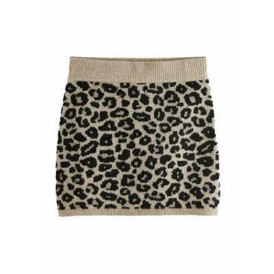 Abbildung von Next Leopard Animal Print Short Minirock, Damen, Größe: XXLxR, Neutral brown