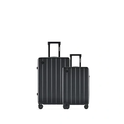 Abbildung von ETERNITIVE Hartschalenkoffer Set Klein und Mittel I Rollkoffer aus ABS Größe: 55cm &amp; 65,5 cm Reisekoffer mit 4 Rollen 360 Handgepäck 37L 60L Trolley TSA Schloss Schwarz