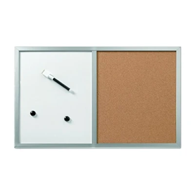 Abbildung von Herlitz 10685394 Pinnwand und Magnettafel, 40x60cm mit Holzrahmen, Farbe silber