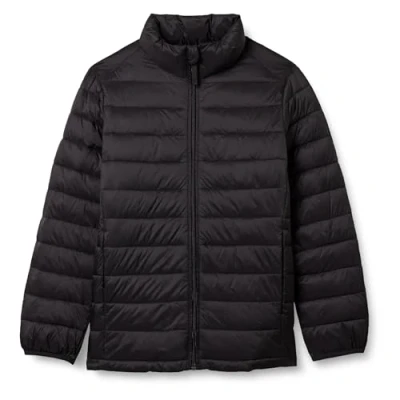 Abbildung von Amazon Essentials Jungen Leichte, Wasserbeständige Pufferjacke, Verstaubar, Schwarz, 6 7 Jahre