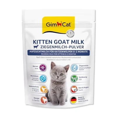 Abbildung von GimCat Kitten Goat Milk Ziegenmilchpulver als Alleinfutter für Katzenbabys bis zum 2. Monat 1 Beutel (1 x 200 g)