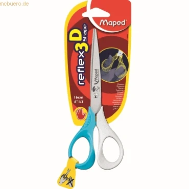 Abbildung von 12 x Maped Schere Shape 16 cm Linkshänder farbig sortiert auf Blisterk