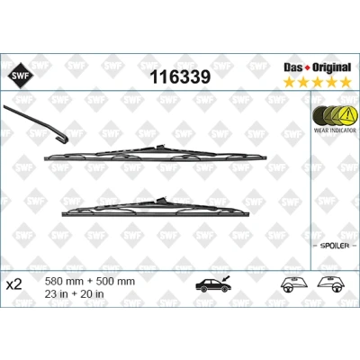 Abbildung von Scheibenwischer Swf Original 116339 vorne Standard BMW: 3 Limousine, Cabrio, Coupe