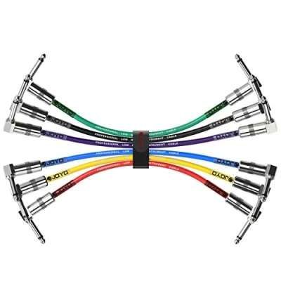 Abbildung von JOYO Gitarren Patchkabel, 20CM, professionelle Bassgitarren Effektpedal 1/4 Zoll (CM 11, 6 Stück)