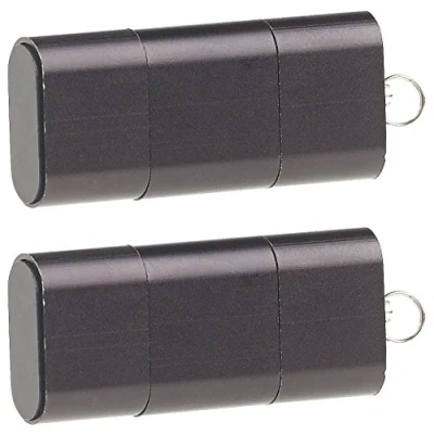 Abbildung von PEARL Kartenleser: 2er Set Mini Cardreader &amp; USB Stick für microSD bis 128 GB, A C (USB Kartenleser, microSDHC Speicherkarten)