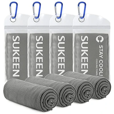 Abbildung von Sukeen Kühlendes Handtuch (101,6 x 30,5 cm), Eishandtuch, weich, atmungsaktiv, kühles Handtuch, Mikrofaser für Yoga, Sport, Laufen, Fitnessstudio, Workout, Camping, Fitness, Workout und