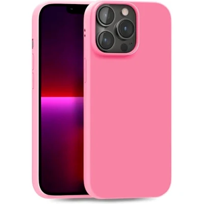 Abbildung von MyGadget Hülle kompatibel mit iPhone 13 Pro robuste Handyhülle TPU Case Slim Silikonhülle Back Cover Kratzfest Schutzhülle matt Rosa