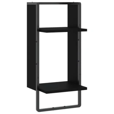 Abbildung von vidaXL Regal Wandregal mit Stange Schwarz 30x25x65 cm, 1 tlg.