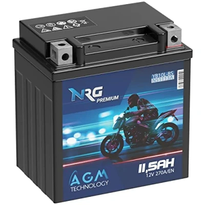 Abbildung von NRG Premium YB10L BS AGM Motorradbatterie 11,5Ah 12V 270A/EN Batterie 51113 A2 B2 auslaufsicher wartungsfrei ersetzt 11Ah