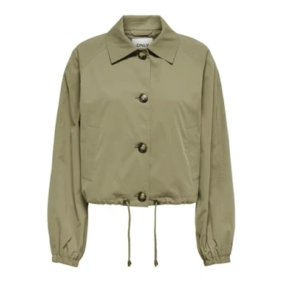 Abbildung von ONLY Flyaway Kragen BALLONÄRMEL Leichte Jacke, Damen, Größe: Medium, Covert green
