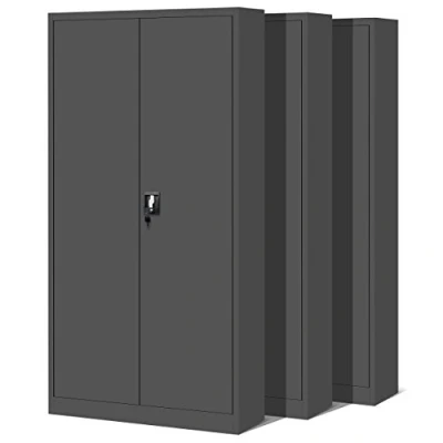 Abbildung von Jan Nowak 3er Set Aktenschrank C001H Büroschrank Metallschrank Stahlschrank Werkzeugschrank Stahlblech Pulverbeschichtet Flügeltürschrank Abschließbar 195 cm x 90 40 (anthrazit/anthrazit)