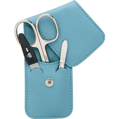 Abbildung von Erbe Collection dreiteiliges Manicure Set im Leder Etui rot
