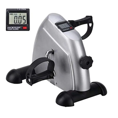 Abbildung von Uten Heimtrainer Mini Bike, Beintrainer Arm und für Zuhause Büro, Bewegungstrainer Senioren, mit LCD Display, Silber