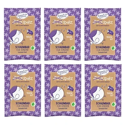 Abbildung von 6er Pack Dresdner Essenz Dreckspatz Schaumbad Träum gut Lavendel Duft 6 x 40 ml Badezusatz vegan