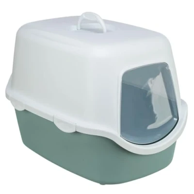 Abbildung von Trixie Vico cat litter tray, with hood, 40x40x56 cm, sage/white