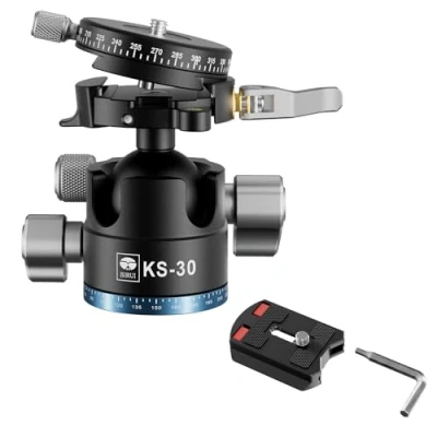 Abbildung von SIRUI KS 30 Flacher Kugelkopf 36mm, 360 Doppel Panorama Aluminium Stativkopf für Kamera Camcorder, professioneller, robuster Stativ Kameraschieber, Maximale Belastbarkeit 20 kg