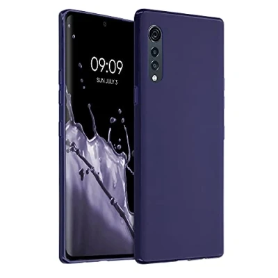 Abbildung von kwmobile Hülle kompatibel mit LG Velvet weiches TPU Silikon Case Cover geeignet für kabelloses Laden Deep Ocean