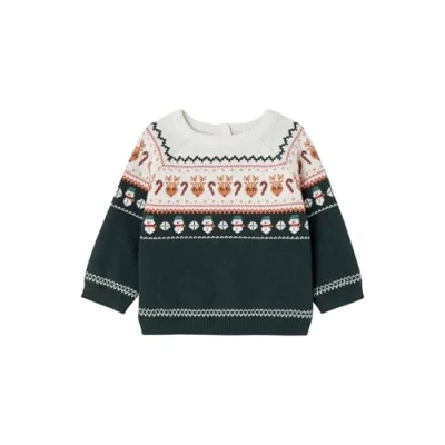 Abbildung von Vertbaudet Baby Weihnachtspullover, Jacquardstrick Oeko Tex tannengrün 80