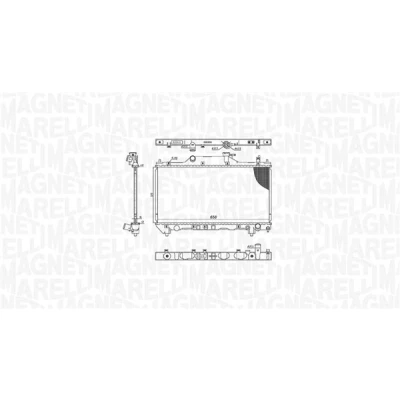 Abbildung von MAGNETI MARELLI 350213186200 Kühler, Motorkühlung 325mm 658mm 16mm Kühlrippen gelötet TOYOTA: Avensis I Limousine, Kombi