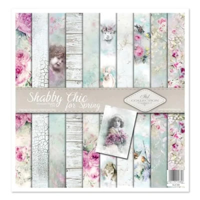 Abbildung von ITD Collection Scrapbooking Paket 12x12 inches, Papier, Dekorpapier, Decoupage, Kartenherstellung, Papiergröße 310 x 320 mm (Shabby Chic für den Frühling) (SLS 008) 10 Blatt + 1