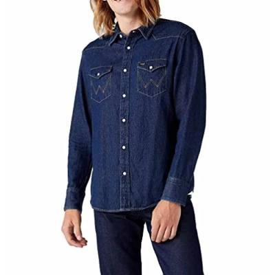 Abbildung von Wrangler Herren Icons Shirt, Blau (1 Year 924), 3XL