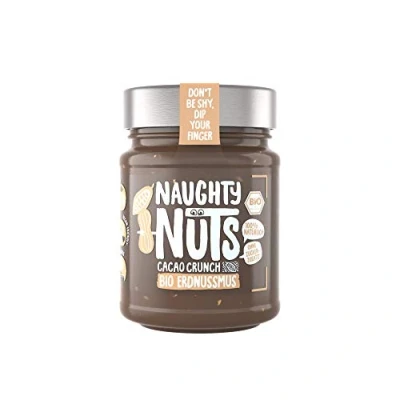 Abbildung von NAUGHTY NUTS Bio Erdnussmus Cacao Crunch Vegane Erdnussbutter 100% Natürlich Ohne Palmöl &amp; Zucker Ideal Als Topping Für Müsli 250g
