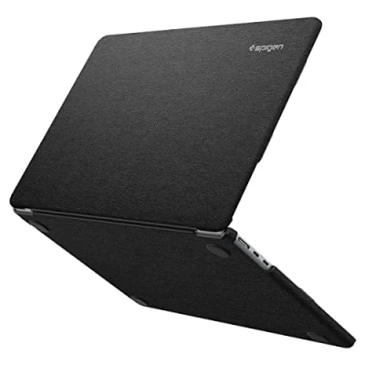 Abbildung von Spigen Urban Fit Hülle Case kompatibel mit MacBook Air 2024 M3, 2022 M2 A2681 13.6&quot; Zoll Schwarz