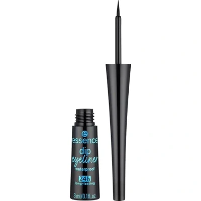 Abbildung von essence dip eyeliner waterproof 24h long lasting, Nr. 01, Schwarz, langanhaltend, definierend, hochpigmentiert, farbintensiv, vegan, wasserfest, ohne Mikroplastikpartikel, Parfüm, 1er Pack (3ml)