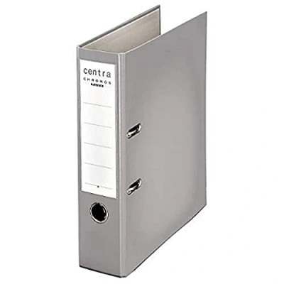 Abbildung von Leitz Centra 230138 Standard Ordner (grauappe RC, mit PP Folie kaschiert, A4, 8 cm Rückenbreite, Chromos) grau