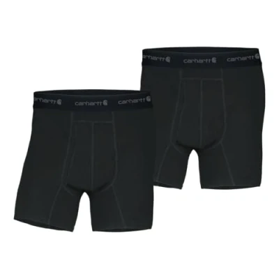 Abbildung von Carhartt Herren Boxershorts aus Baumwollmischgewebe, 12,7 cm, 2er Pack Retroshorts, Schwarz, X Large