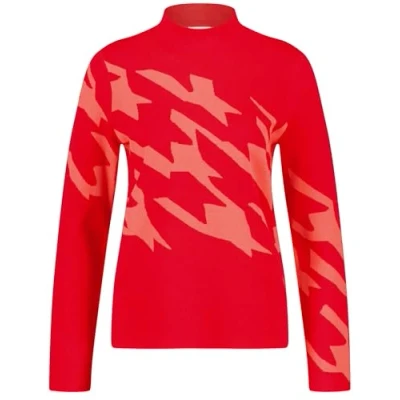 Abbildung von Gerry Weber Strickpullover, Damen, Größe: 42, Red rouge hooundstooth jcd
