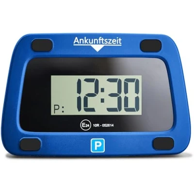 Abbildung von Parkwächter v0 Elektronische Parkscheibe mit Zulassung Automatische Auto Parkuhr nach StVO Wechselbare Taktung Blau 111x72x25 mm
