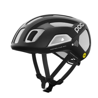 Abbildung von POC Ventral Air MIPS NFC Fahrradhelm Der ideale Helm für Abenteuer oder Wildnisfahrten dank des integrierten Medical ID Chips, Uranium Schwarz/Hydrogen Weiß Matt
