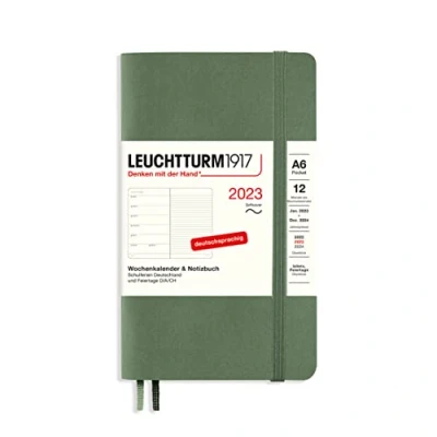 Abbildung von LEUCHTTURM1917 365711 Wochenkalender und Notizbuch Softcover 2023, 12 Monate, Olive, Pocket (A6)