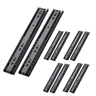 Abbildung von AOLISHENG Kugellager schubladenschienen 300 mm, 3 Falten Vollauszug robust 45 kg Tragkraft,(5 Paar)