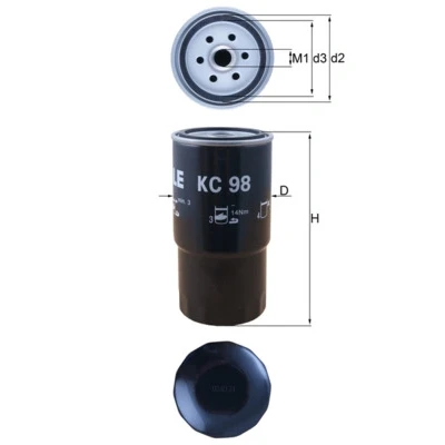 Abbildung von MAHLE ORIGINAL KC 98 Kraftstofffilter Anschraubfilter BMW: 5 Touring, 7, Limousine