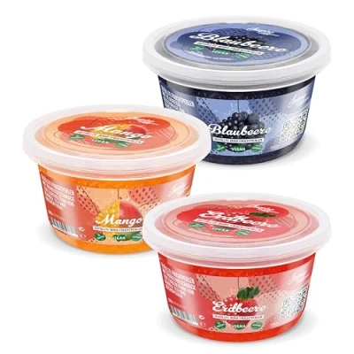 Abbildung von INSPIRE FOOD Bubble Tea Perlen Set 3er Pack Popping Boba Fruchtperlen Erdbeer, Mango, Heidelbeer Tapioka 100% vegan und glutenfrei, ohne künstliche Farbstoff, je 450g