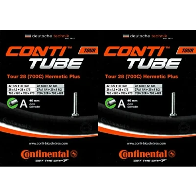 Abbildung von Continental Schlauch Tour 28 Hermetic Plus AV 40 Fahrradschlauch, Schwarz, (32/47 622)